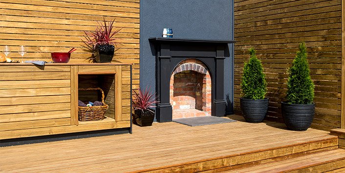 outdoor decking entertainment area